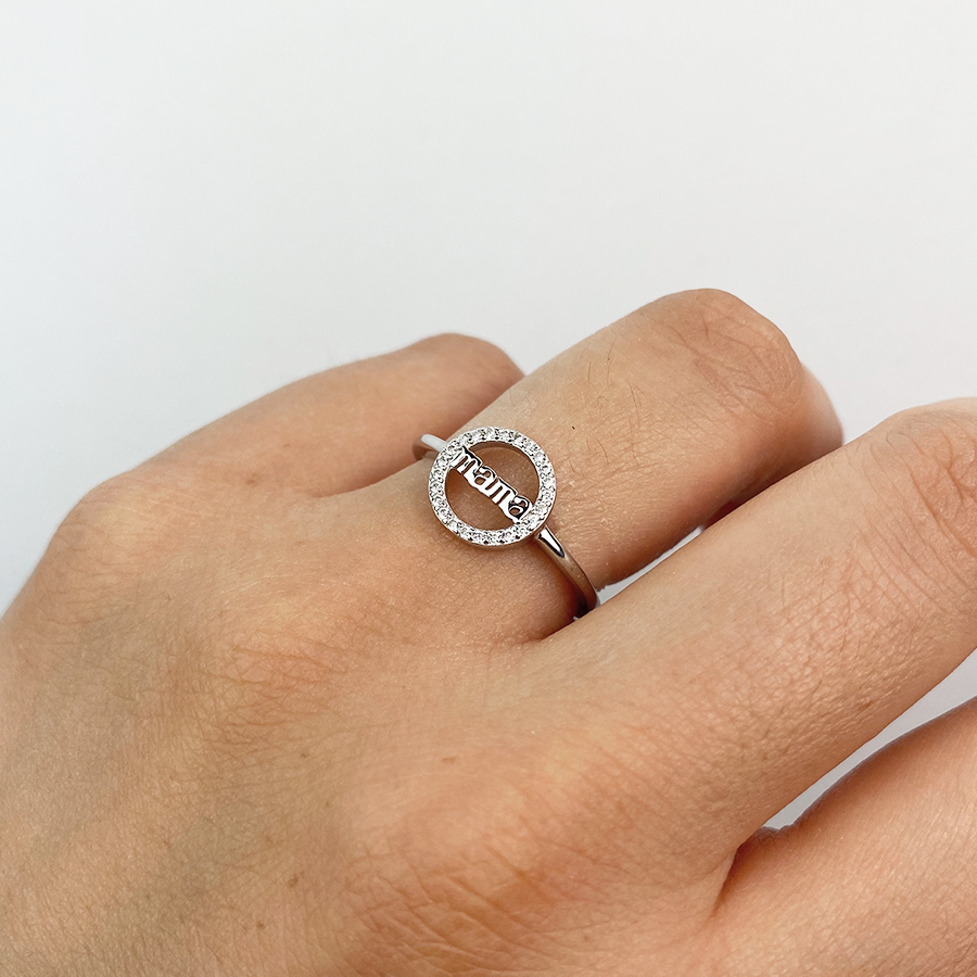 Anillo Mama Circonitas Circulo