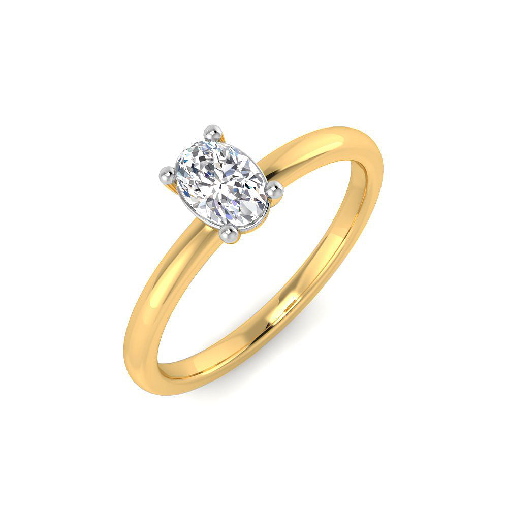 Anillo Solitario Gran Destello Diamante de Laboratorio en Plata 925