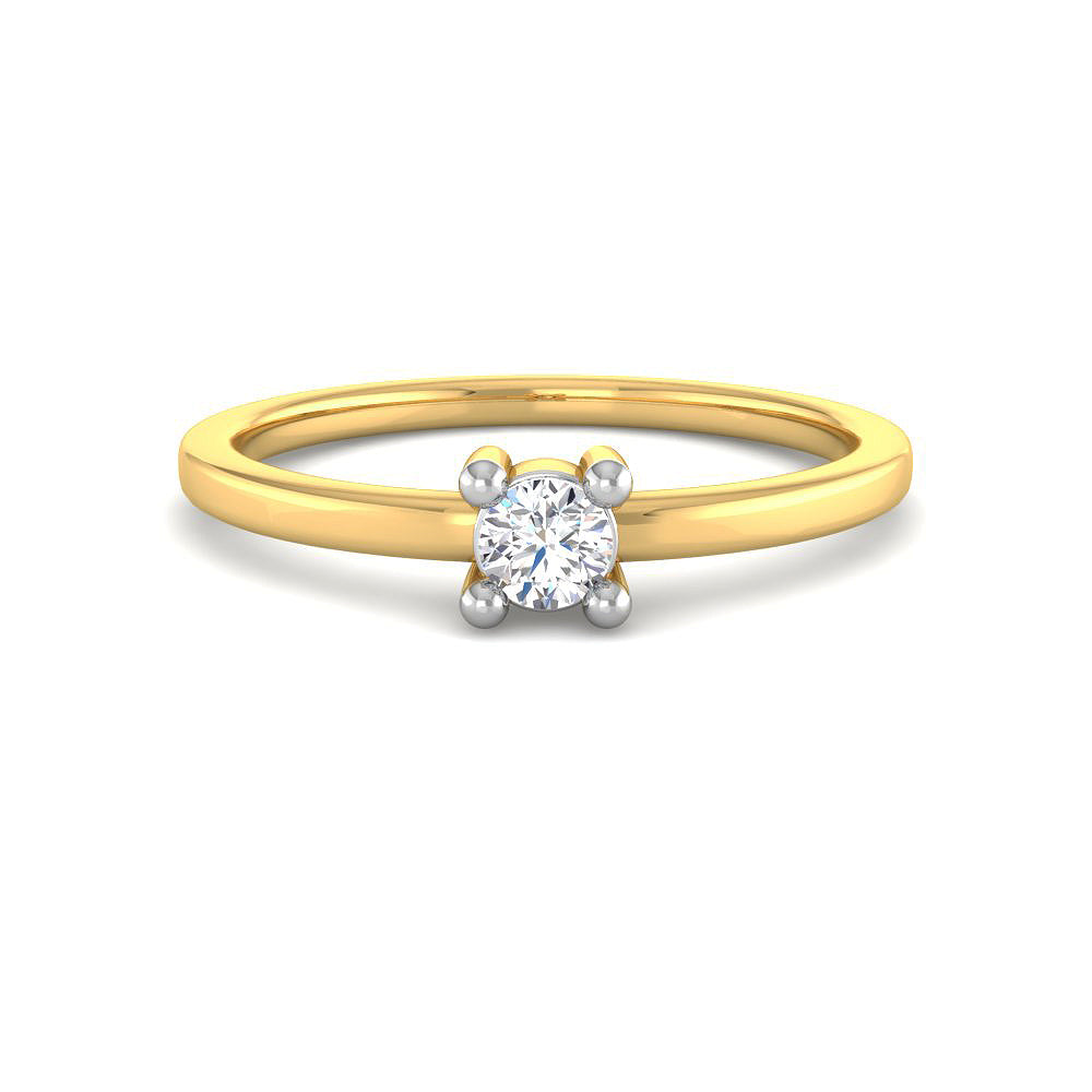 Anillo Solitario Delicado con Diamante de Laboratorio en Plata 925