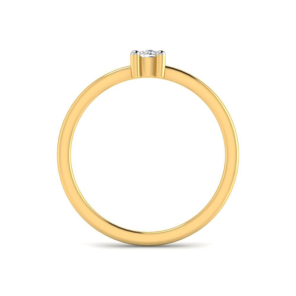 Anillo Solitario Delicado con Diamante de Laboratorio en Plata 925