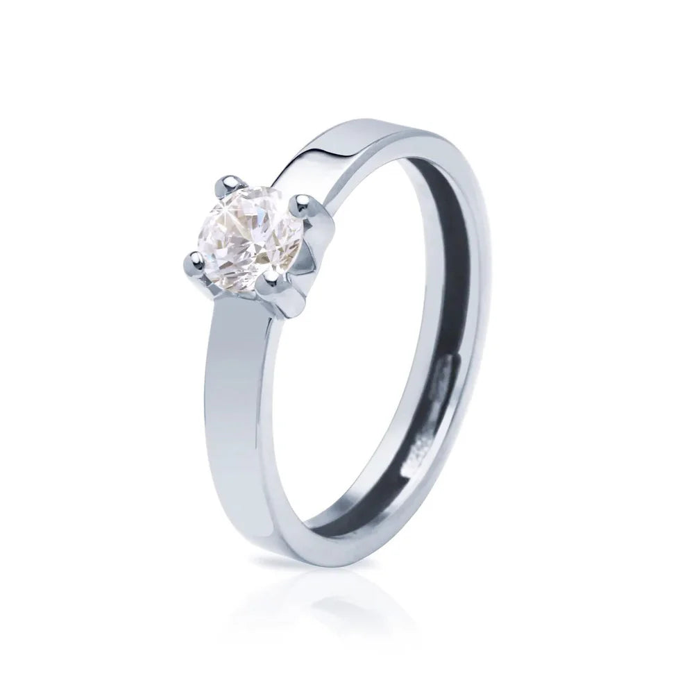 Anillo Solitario Circonitas Oro