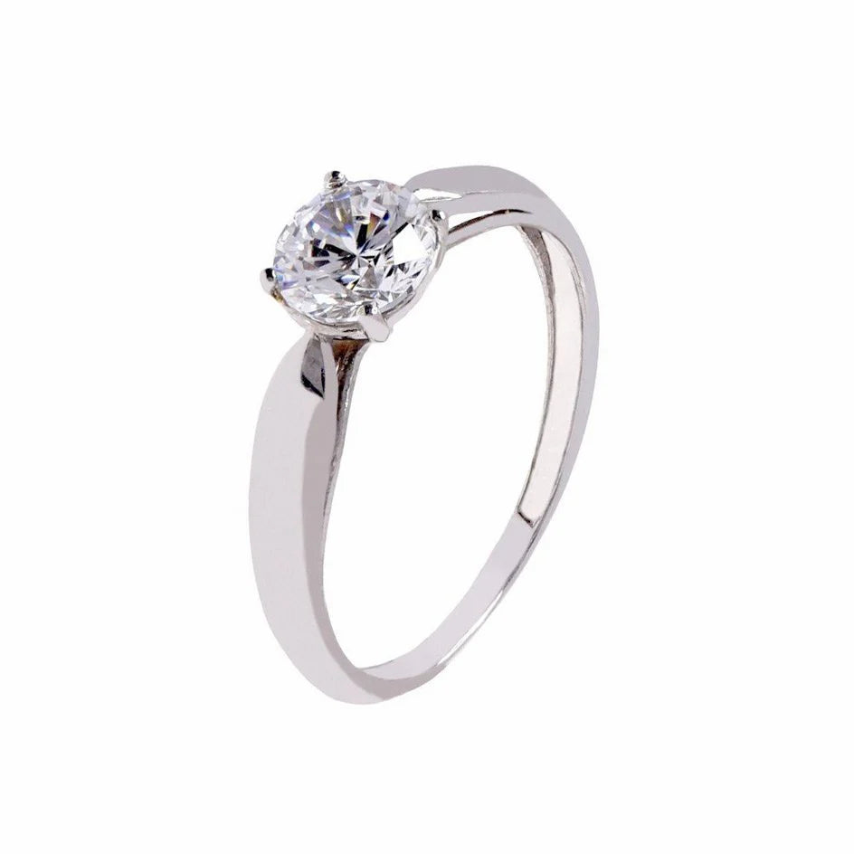 Anillo Solitario de Oro con Circonita