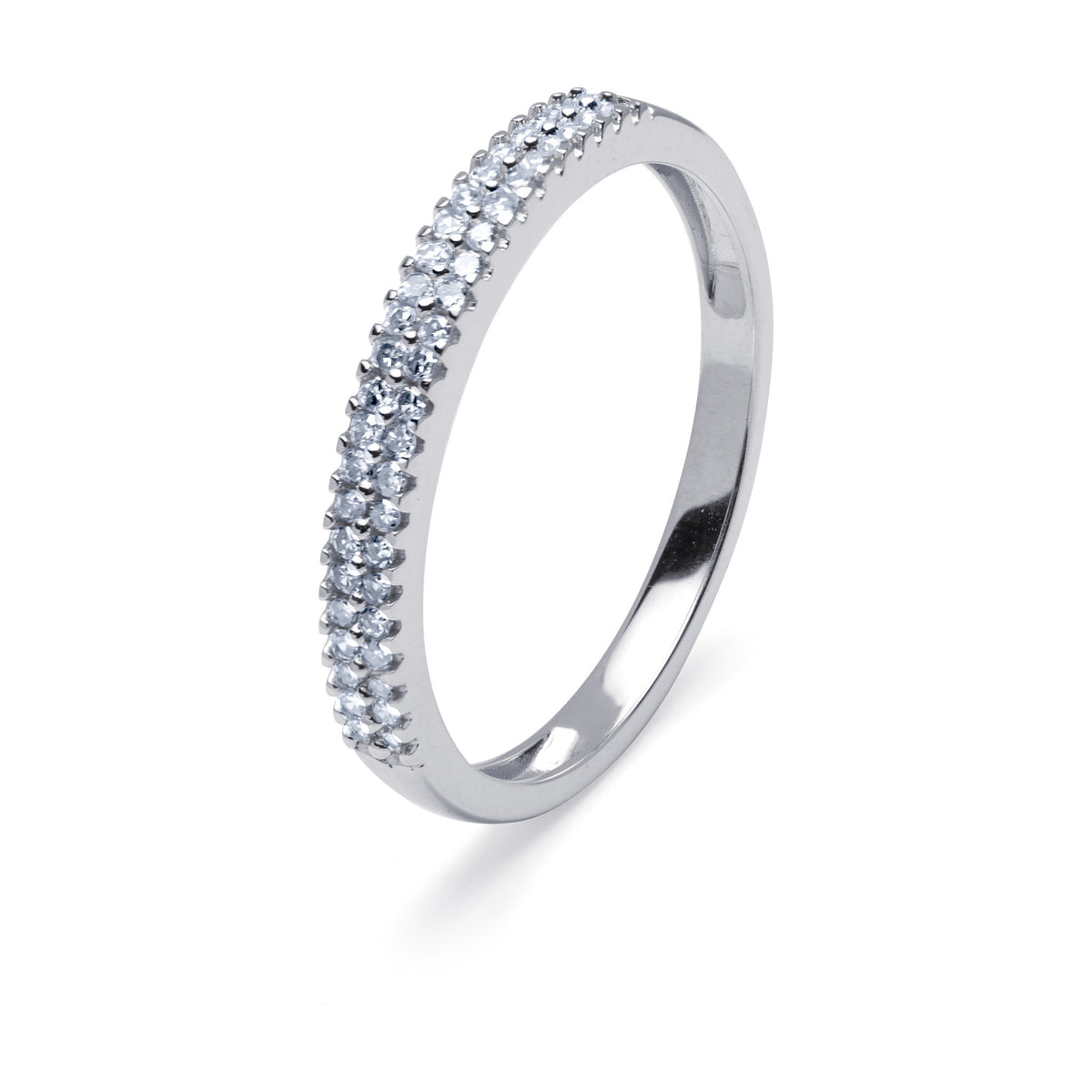 Anillo Media Alianza de Oro Blanco 9K Personalizado