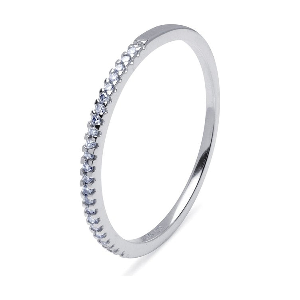 Anillo Media Alianza de Oro 9K con Diamantes