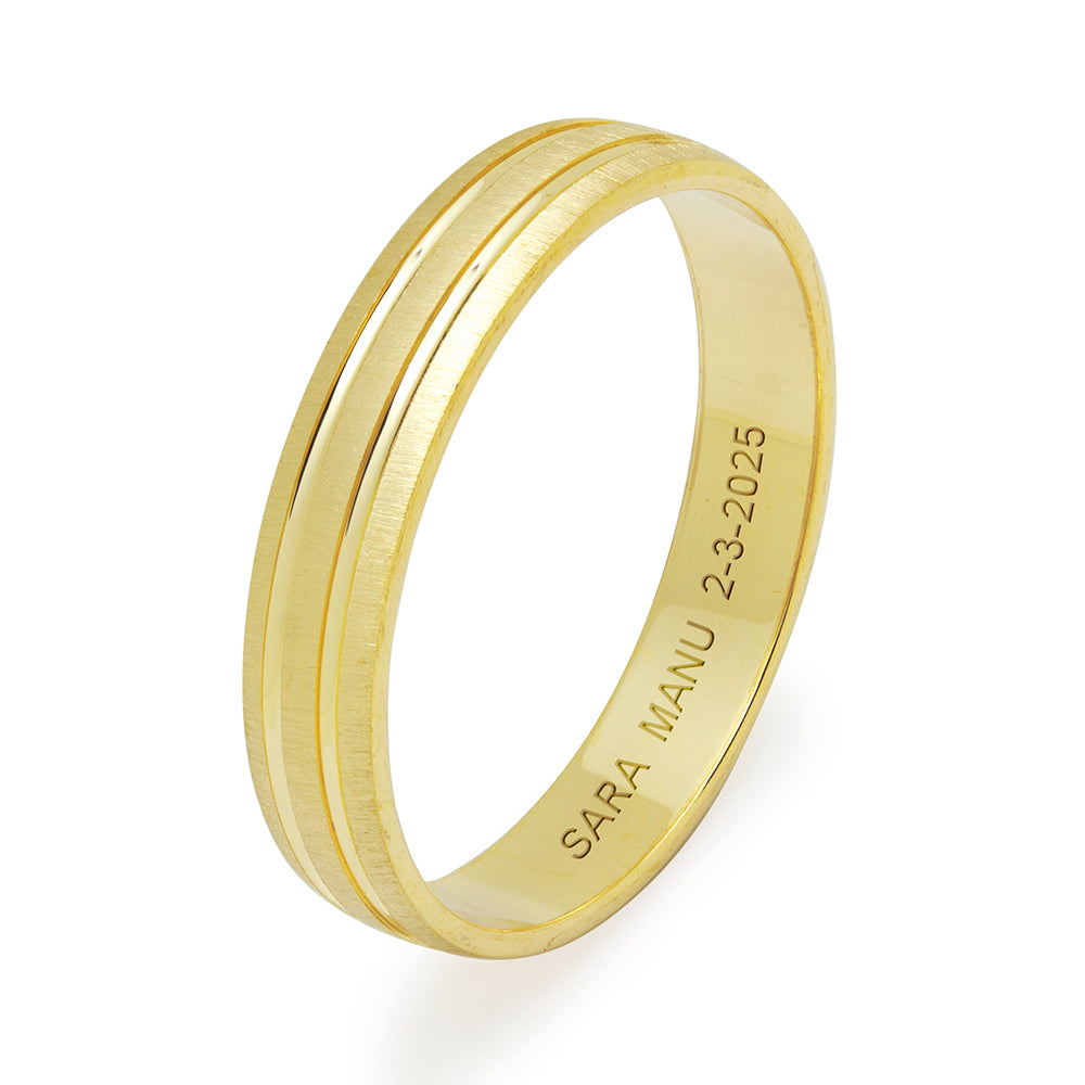 Alianza de Boda Satinada Doble Linea 3,5mm