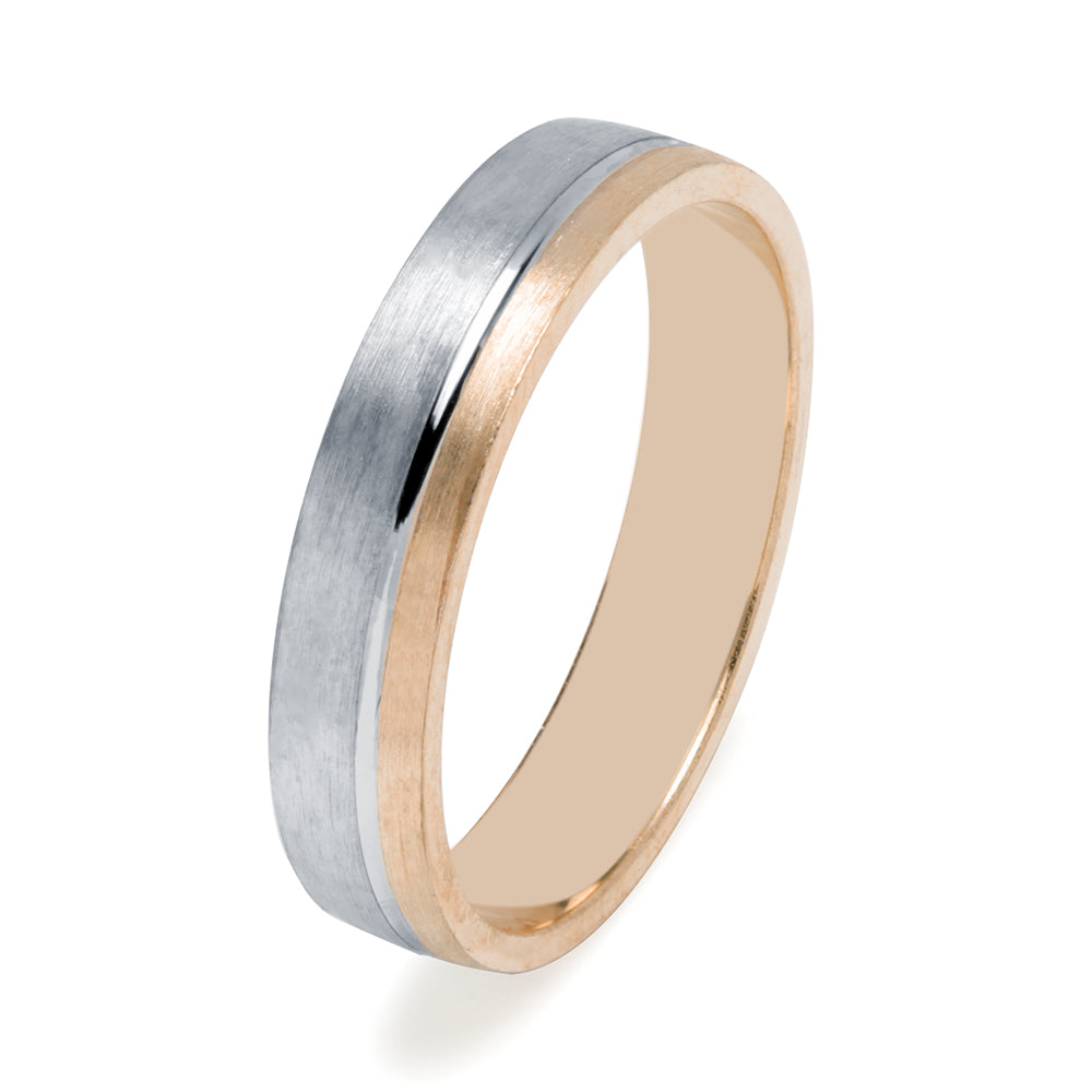 Alianza Satinada Línea Pulida 4mm