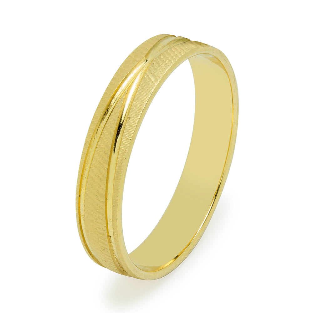 Alianza Facetada 2 Líneas Pulidas 4mm