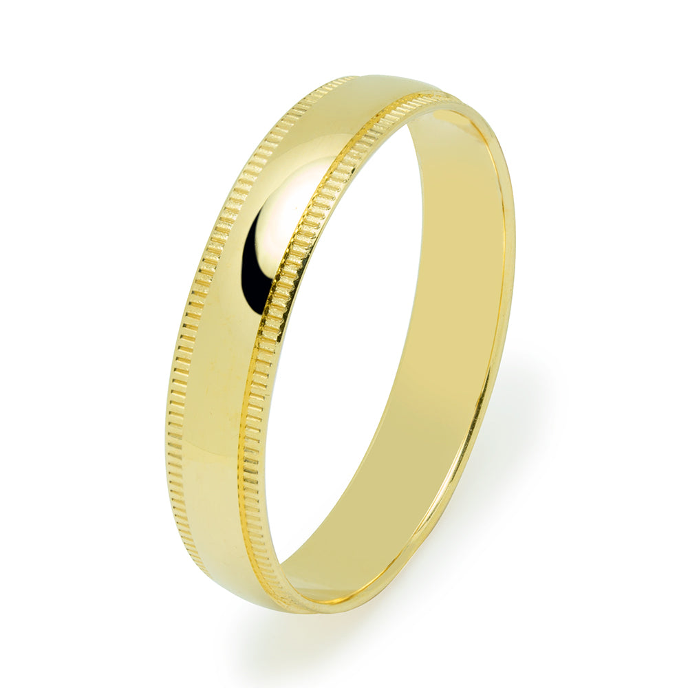 Alianza Pulida Cantos Diamantados 4mm