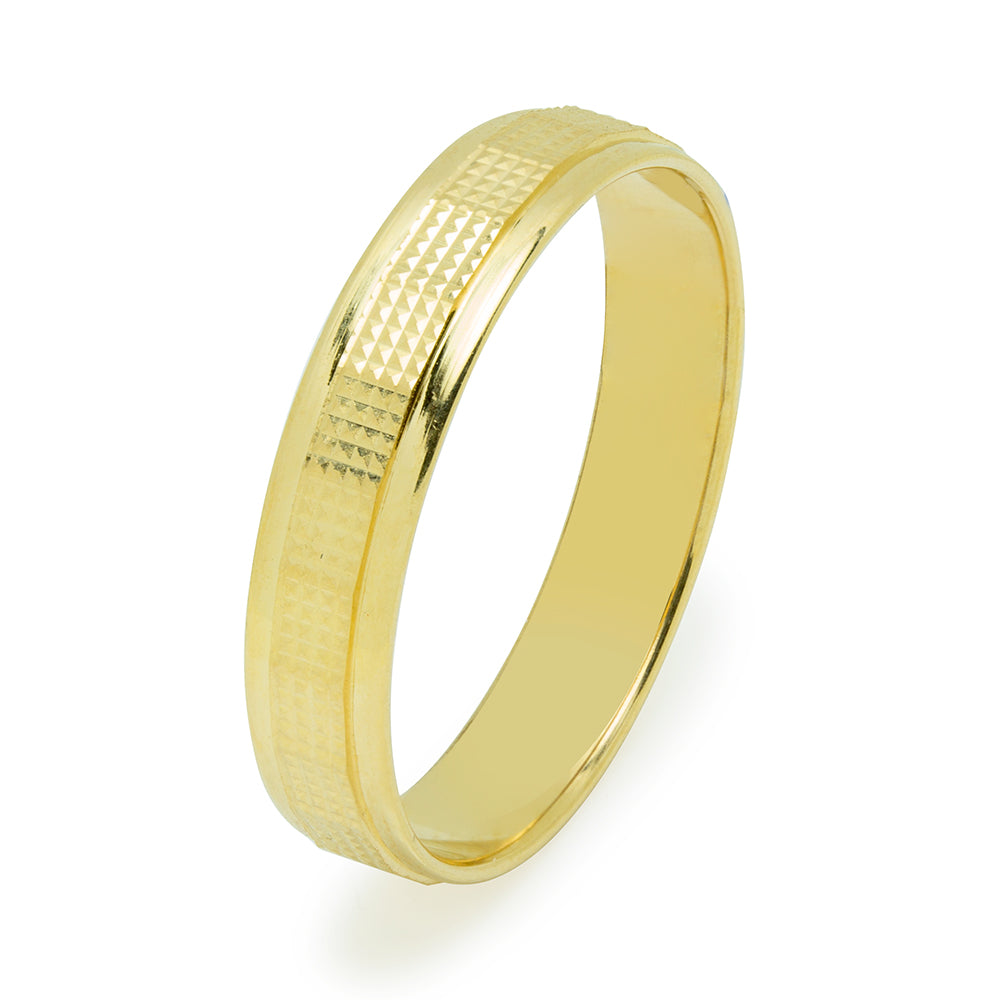 Alianza Facetada Cantos Pulidos 4mm