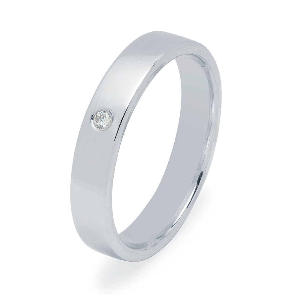 Alianza Plana Pulida 4mm Diamante Confort