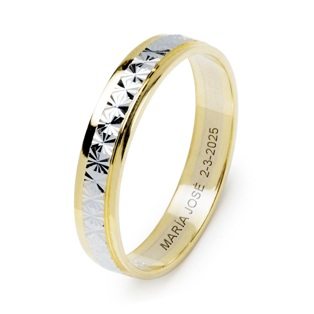 Alianza de Boda Bicolor Ilusion 4mm