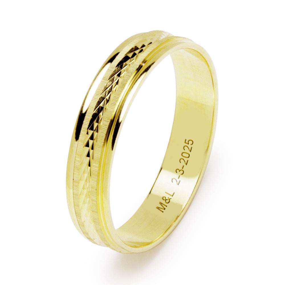 Alianza de Boda Diamantada 4mm