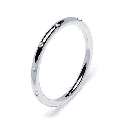 Alianza de Boda Redonda 2mm 5 Diamantes
