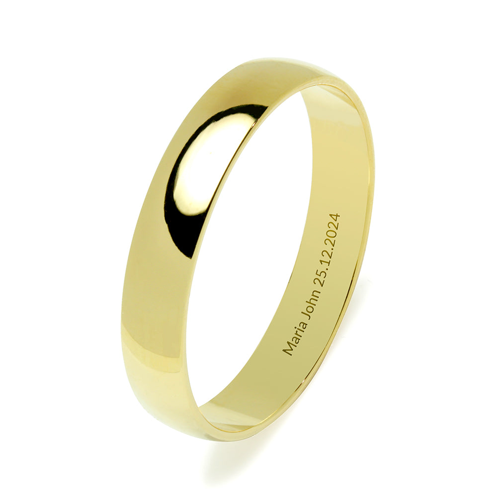 Alianza de Boda Media Caña 4mm