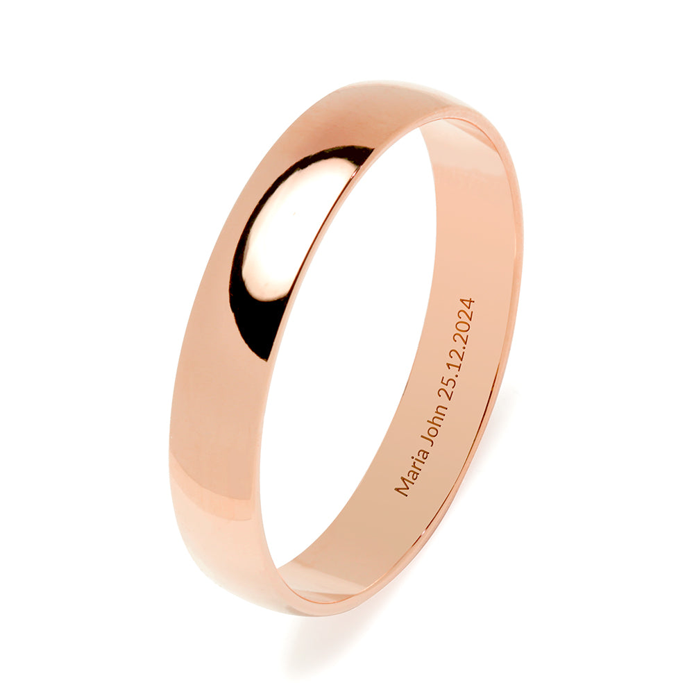 Alianza de Boda Media Caña 4mm