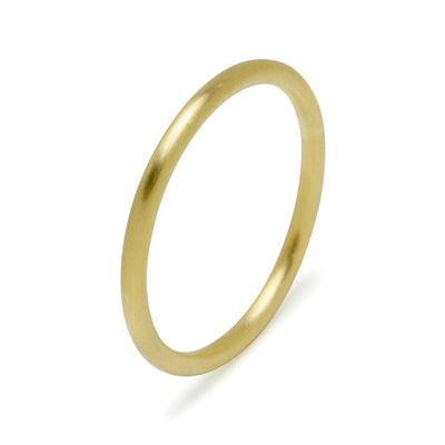 Alianza de Boda Redonda Satinada de Oro 18K