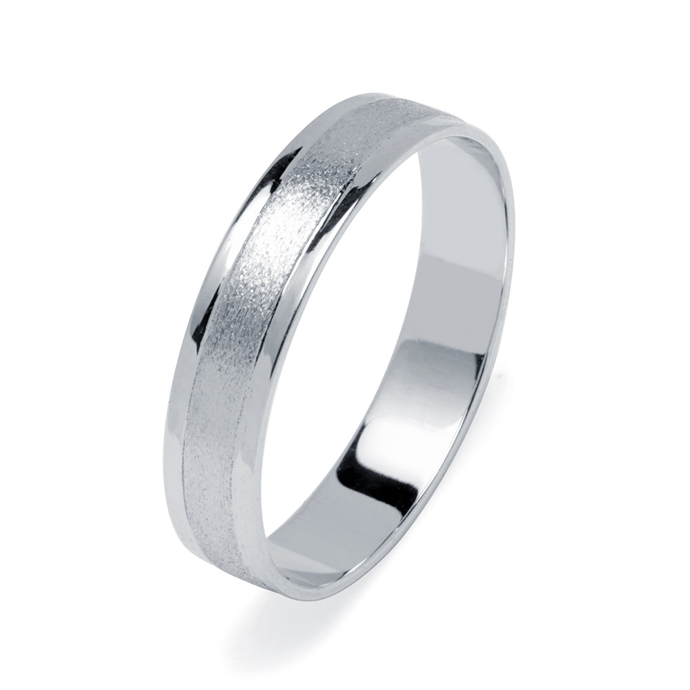 Alianza de Boda Satinado Centro 4mm