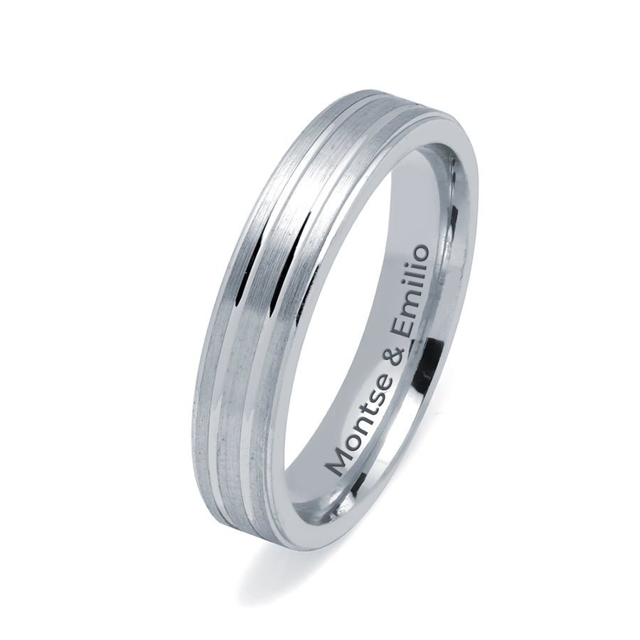 Alianza de Boda Mate Satinado Lineal