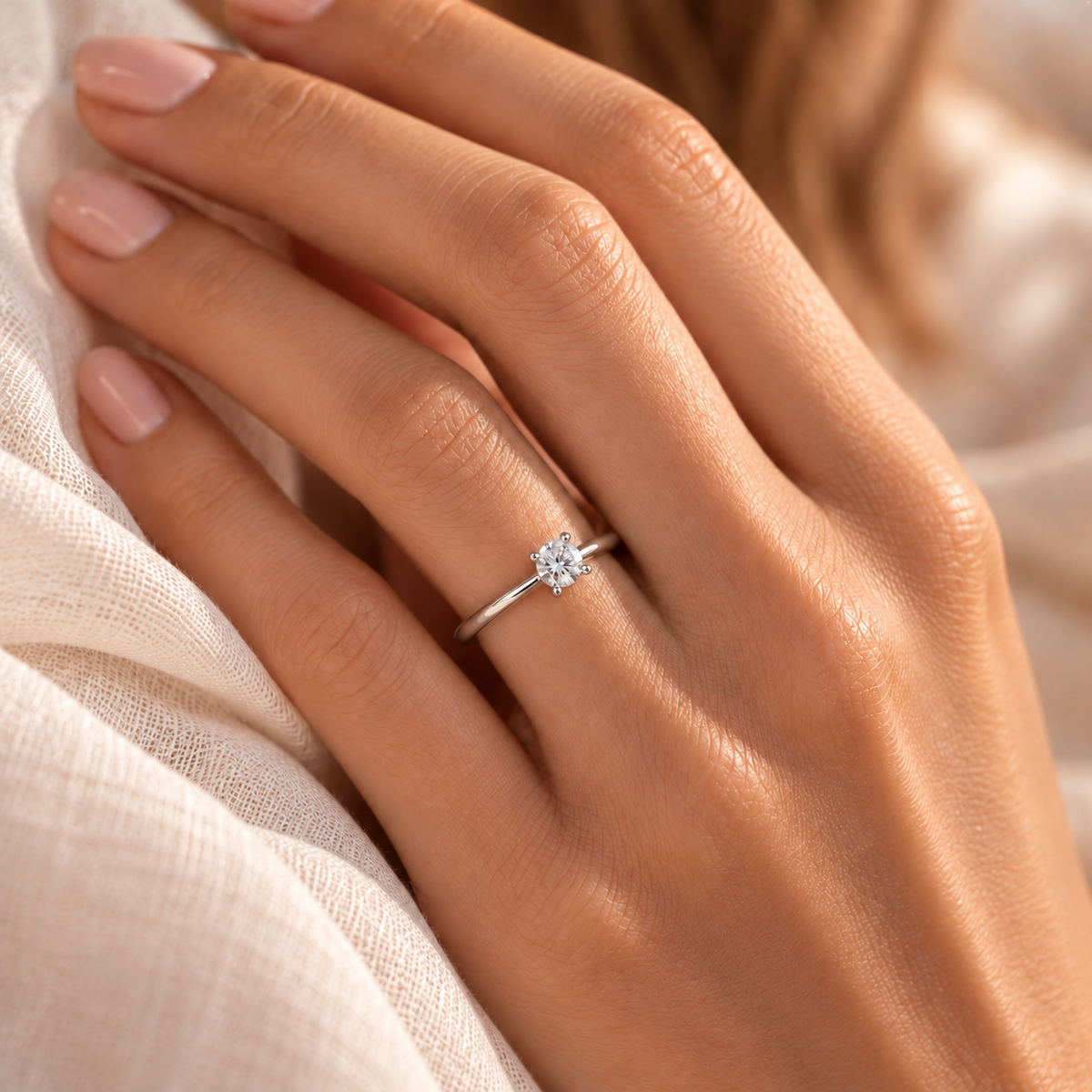 Anillo de Plata 925 con Moissanita Personalizado