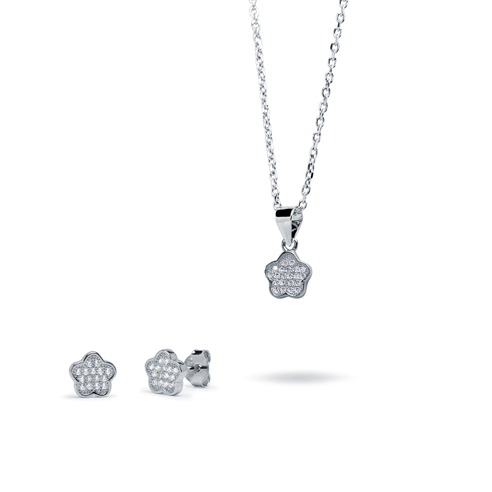 Collar y Pendientes Shiny Flower