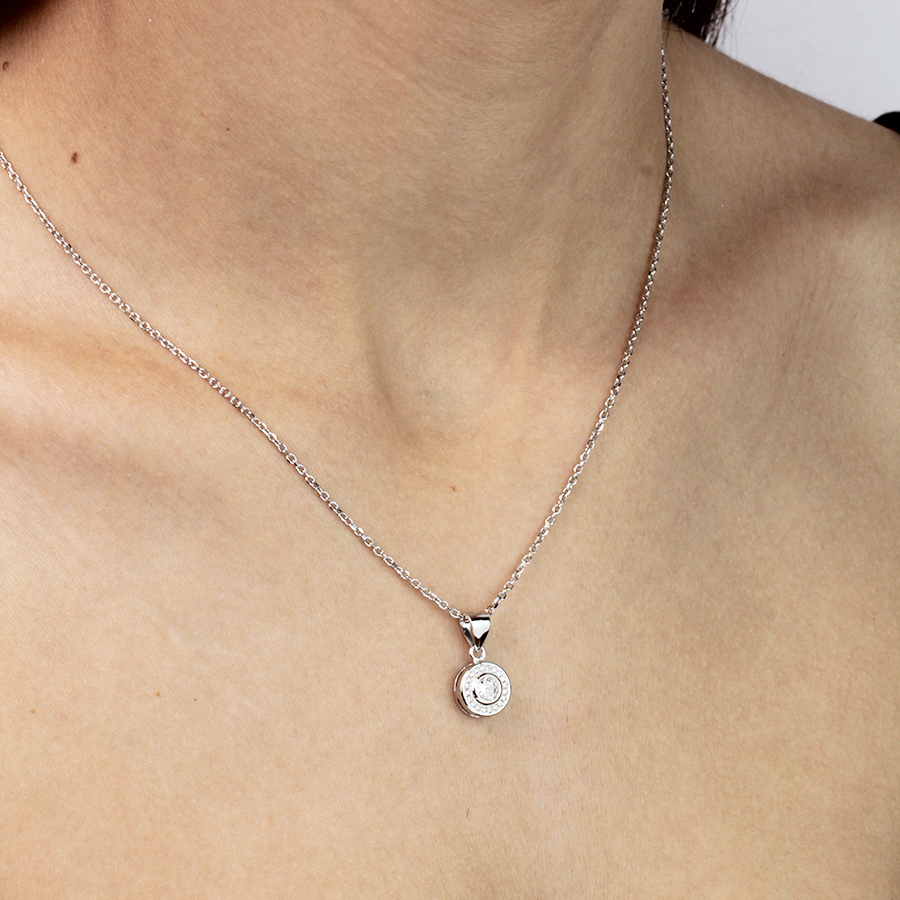 Collar y Pendientes de Plata 925 con Circonitas Bisel