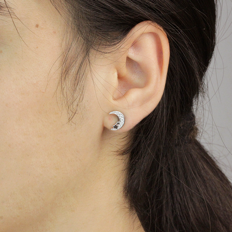 Collar y Pendientes Luna y Estrellas de Plata 925