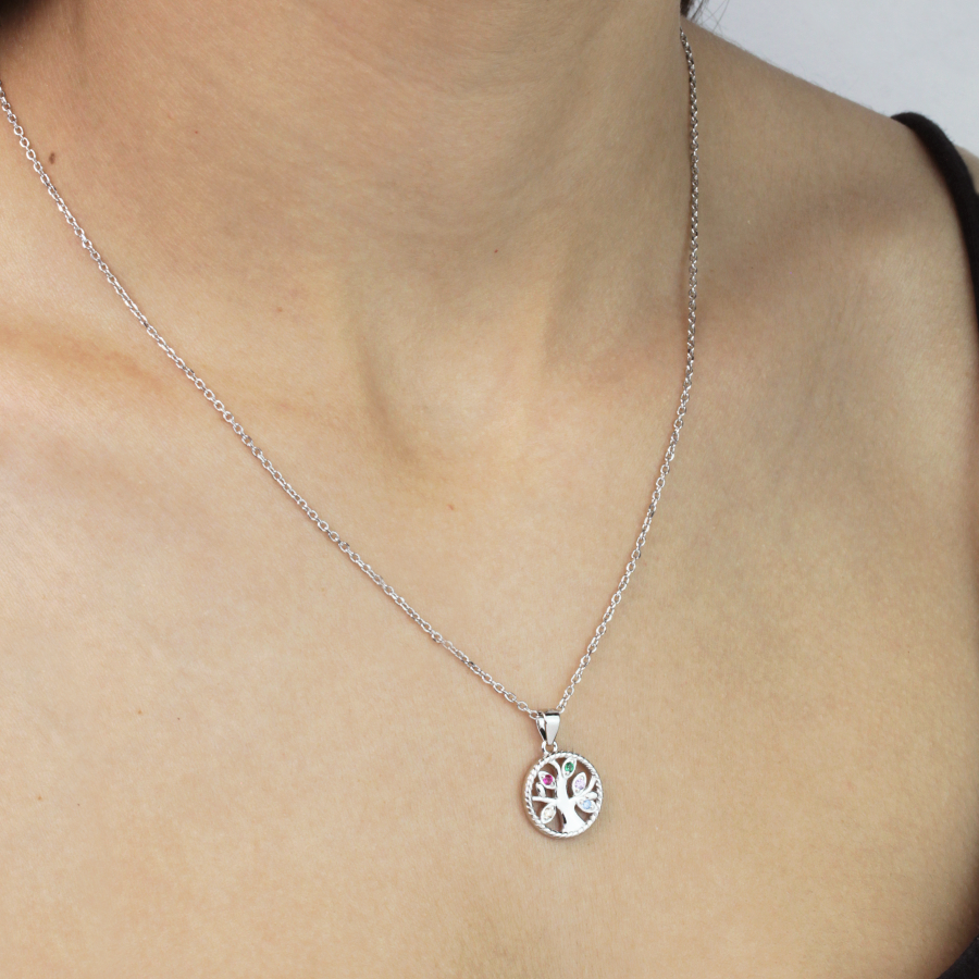Collar y Pendientes Árbol de la Vida de Plata 925