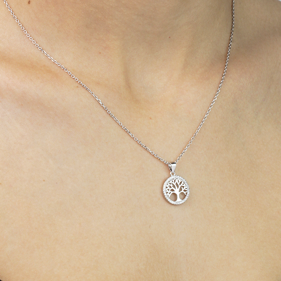 Collar y Pendientes Árbol de la Vida de Plata 925