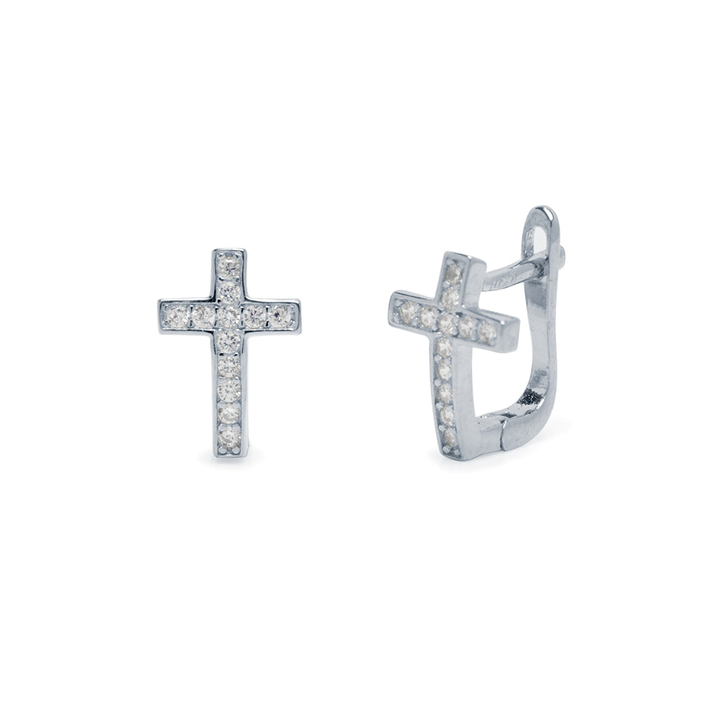 Pendientes Cruz Plata