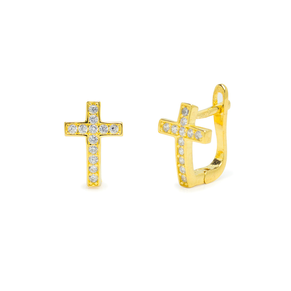 Pendientes Cruz de Plata 925 para Niña