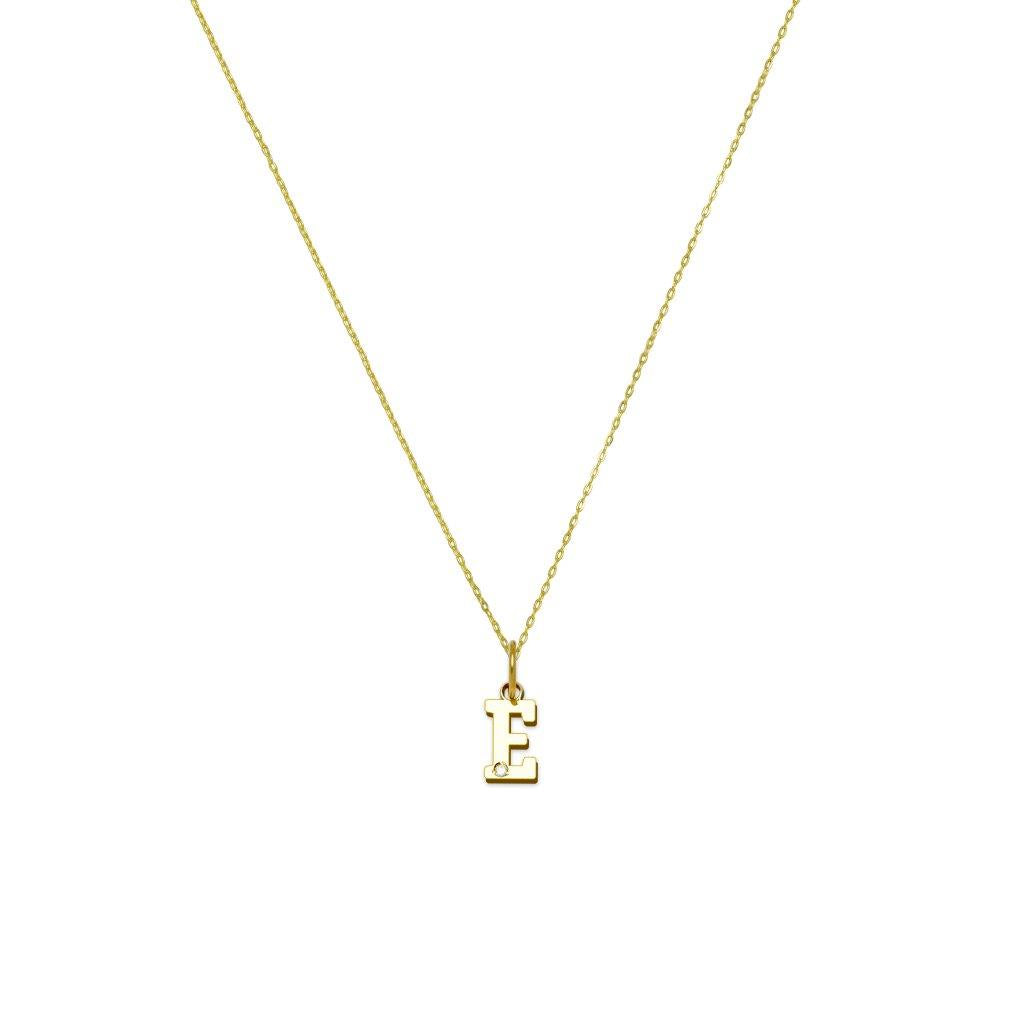 Collar de Oro 18K para Mujer con Inicial con Diamante