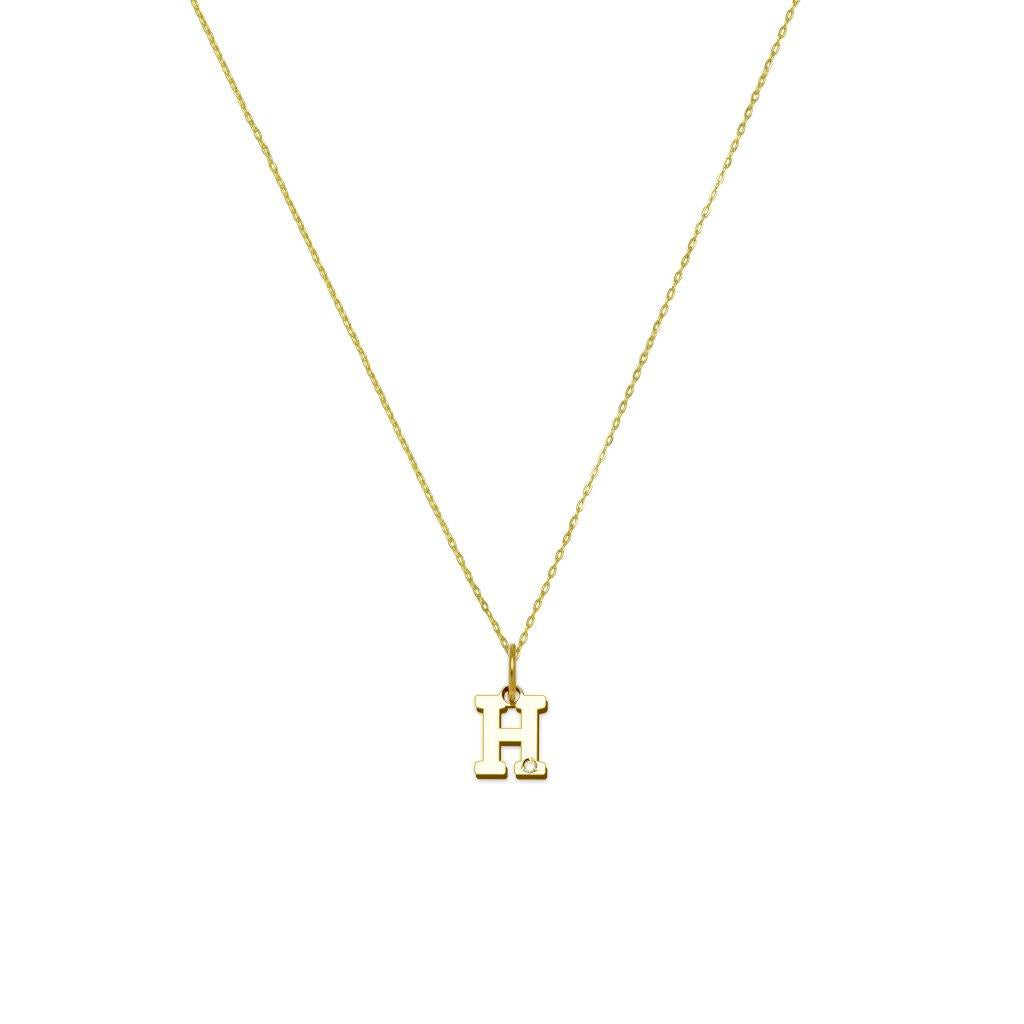 Collar de Oro 18K para Mujer con Inicial con Diamante