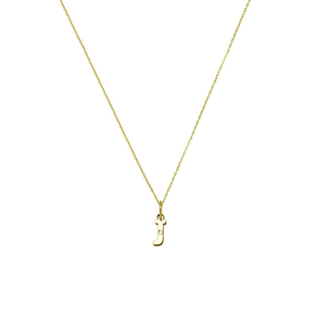 Collar de Oro 18K para Mujer con Inicial con Diamante