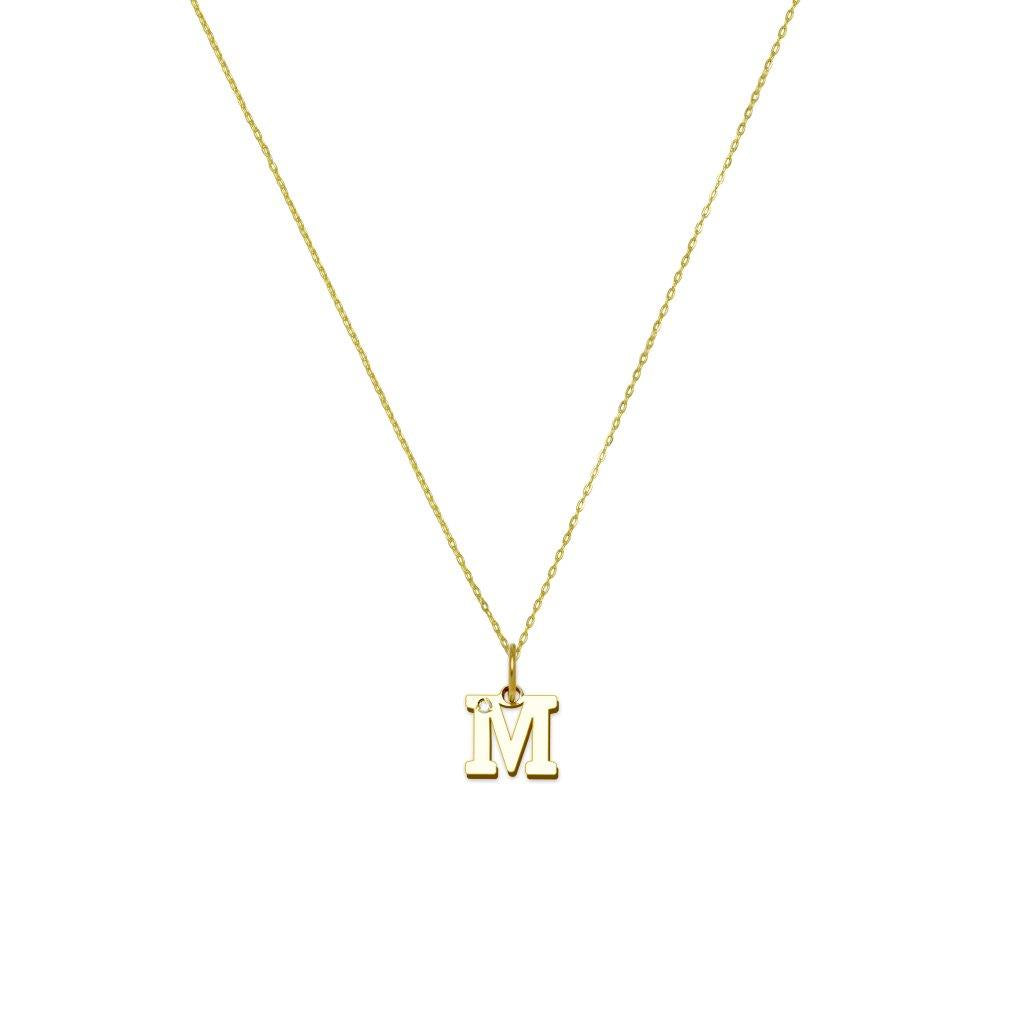 Collar de Oro 18K para Mujer con Inicial con Diamante