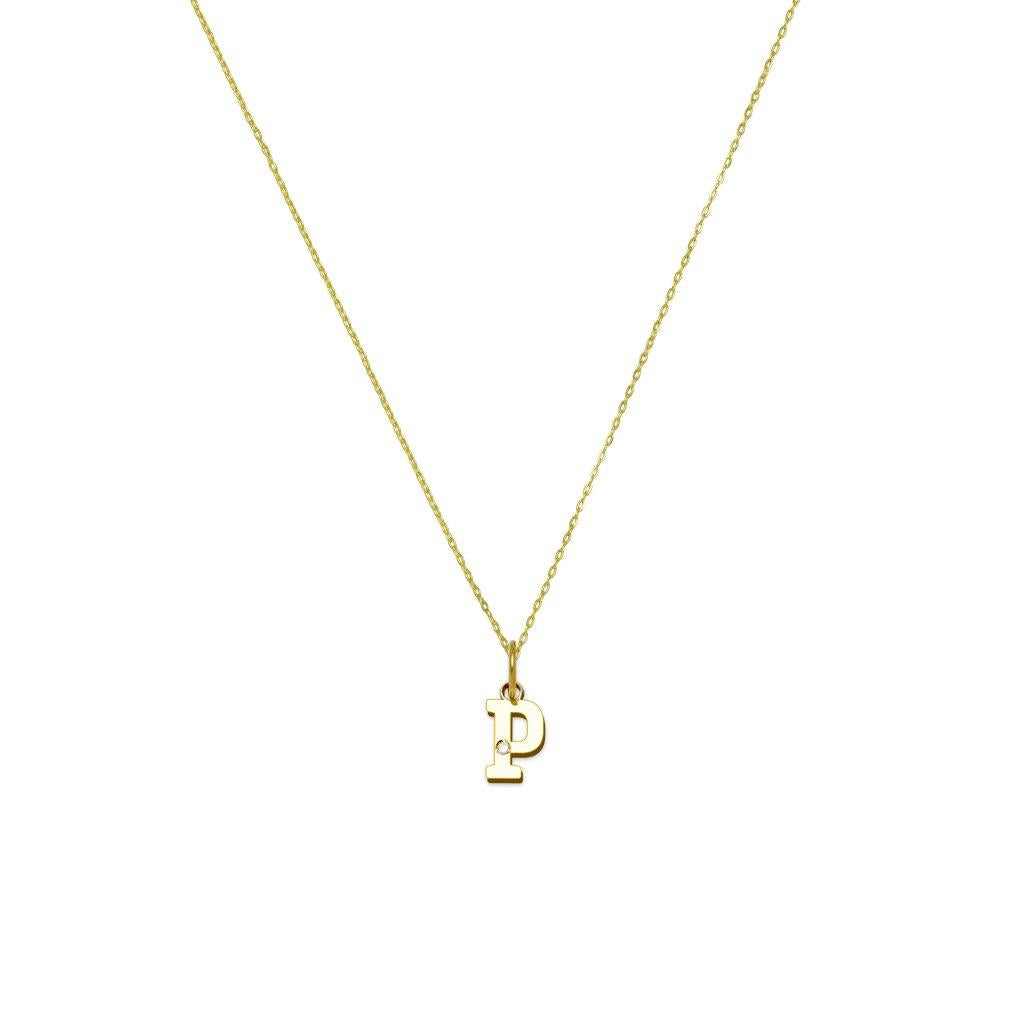 Collar de Oro 18K para Mujer con Inicial con Diamante