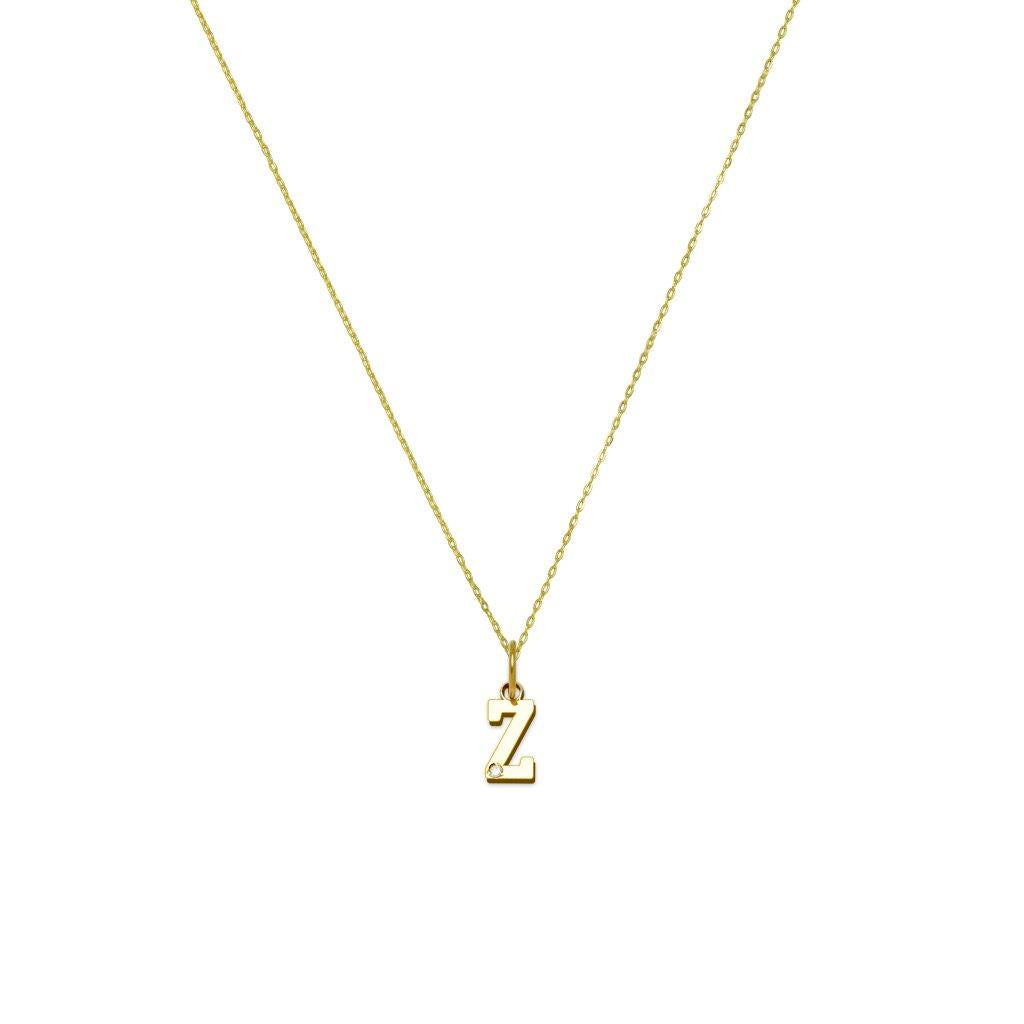 Collar de Oro 18K para Mujer con Inicial con Diamante