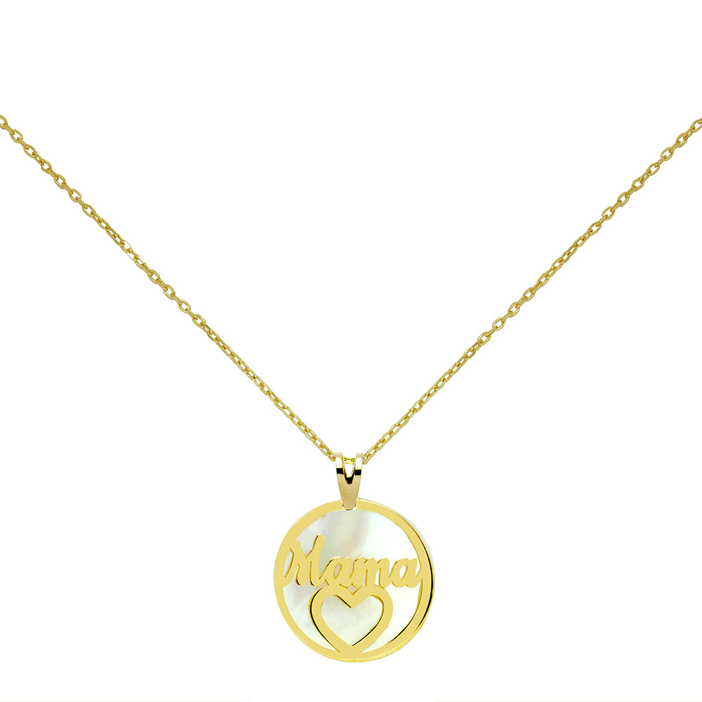 Collar Nácar mamá corazón