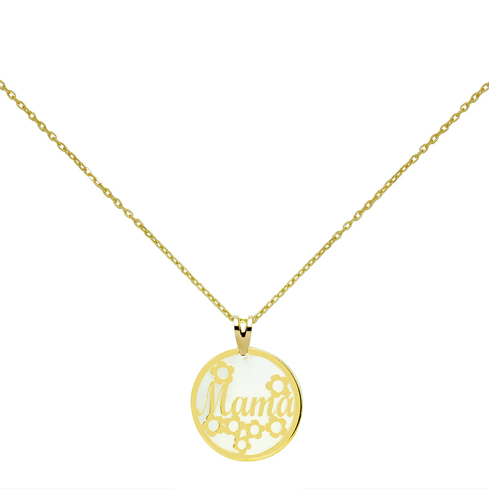 Collar Nácar mamá flores