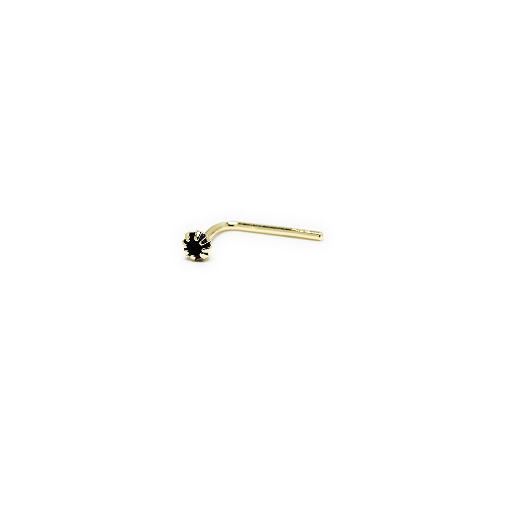 Piercing de Nariz Nostril de Oro 9K con Circonita Zafiro
