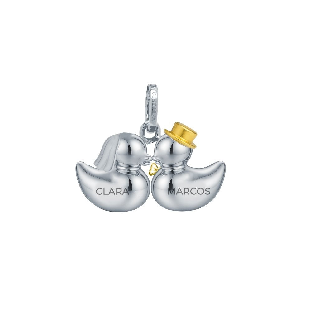 Colgante Patitos Boda de Plata 925 Personalizado
