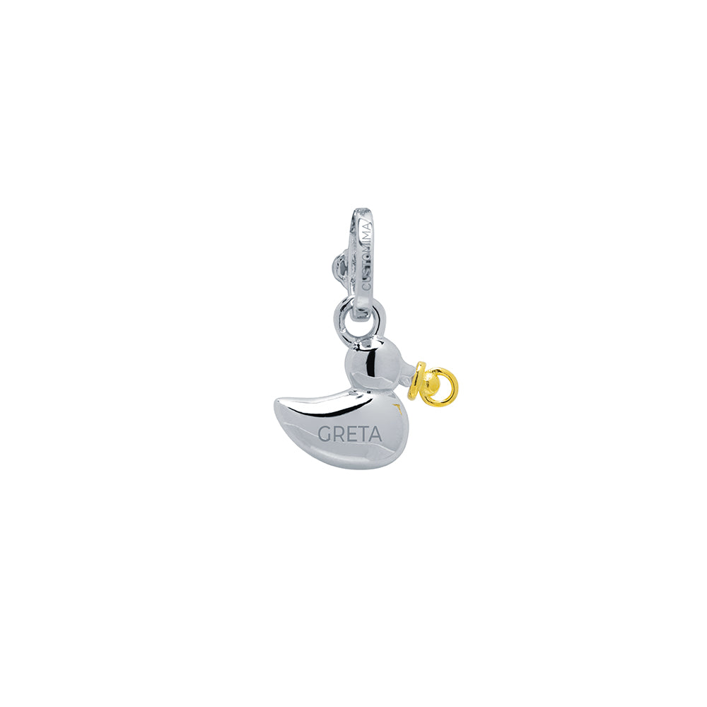 Colgante Patito Bebé personalizado con grabado Plata 925