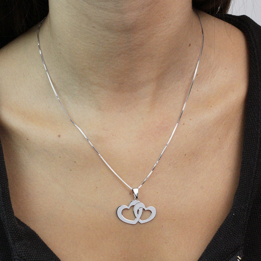 Colgante Corazones Unidos de Plata 925 Personalizado