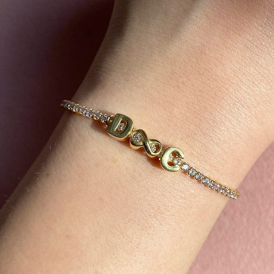 Charm Clip Love de Plata 925 con Inicial Grabada