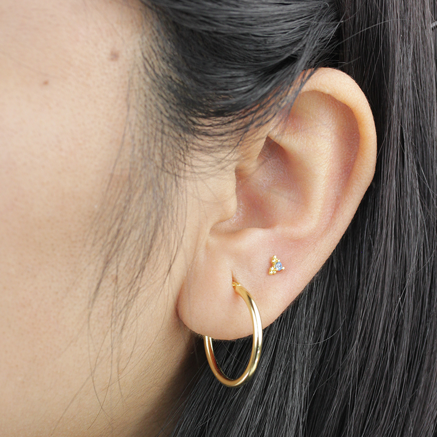Piercing de Plata con Piedra Aguamarina