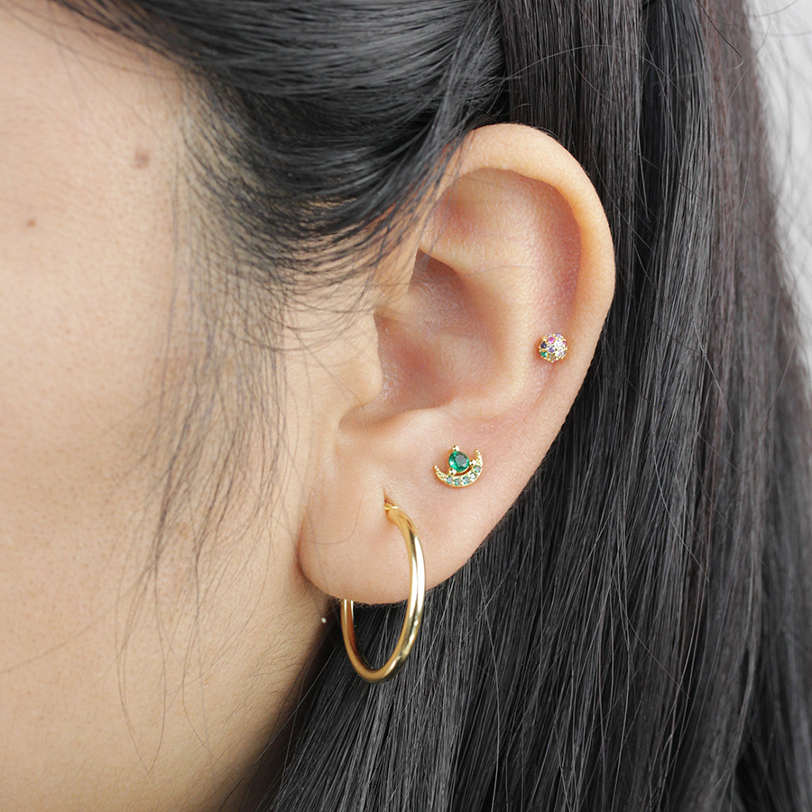 Piercing de Plata con Bola Multicolor