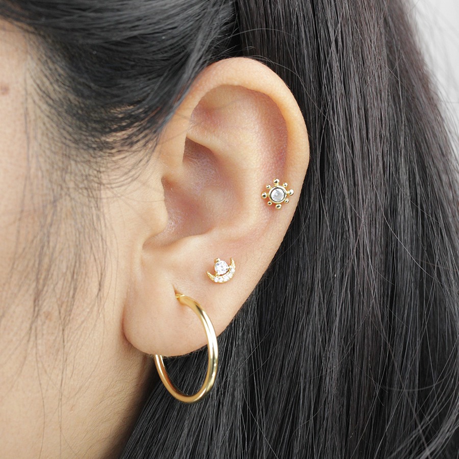 Piercing Sol de Plata con Circonita