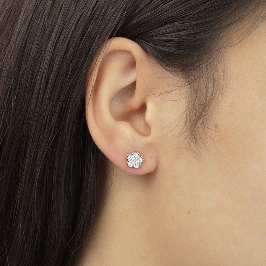 Collar y Pendientes Shiny Flower de Plata 925