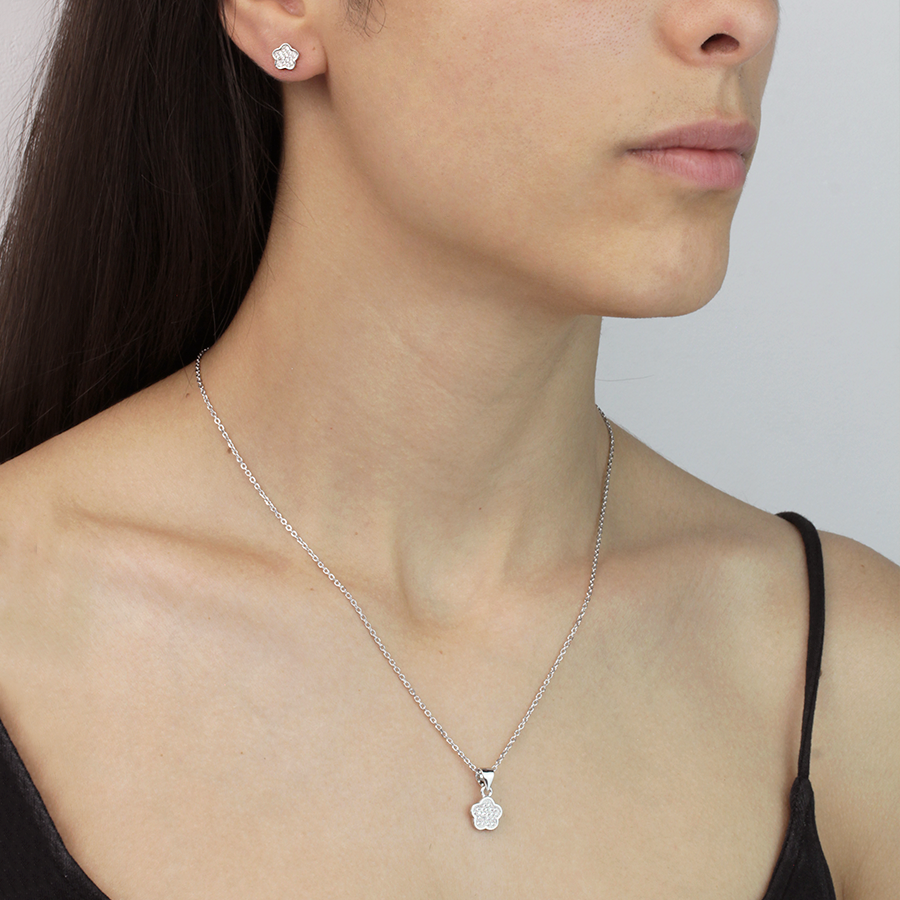 Collar y Pendientes Shiny Flower