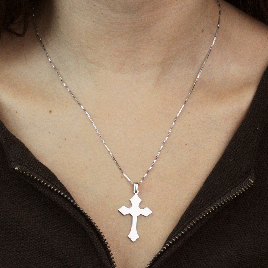 Colgante Cruz Gótica de Plata 925
