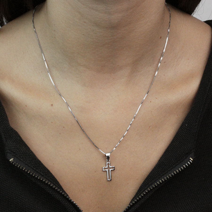 Colgante Cruz Calada de Plata 925